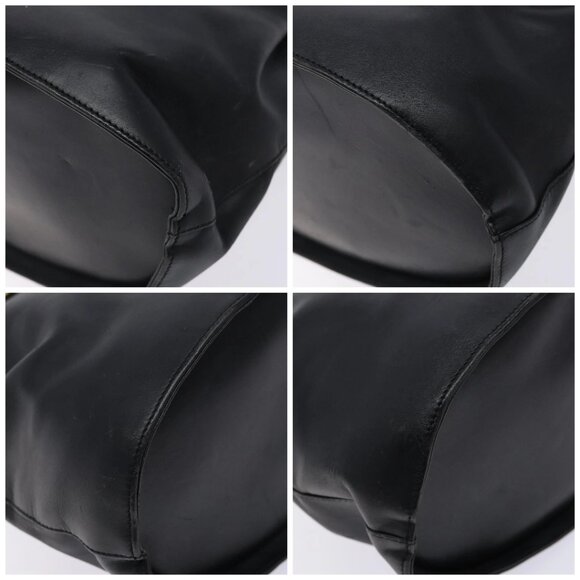 Salvatore Ferragamo Gancini Shoulder Bag Leather Black Gold Auth - Picture 15 of 15